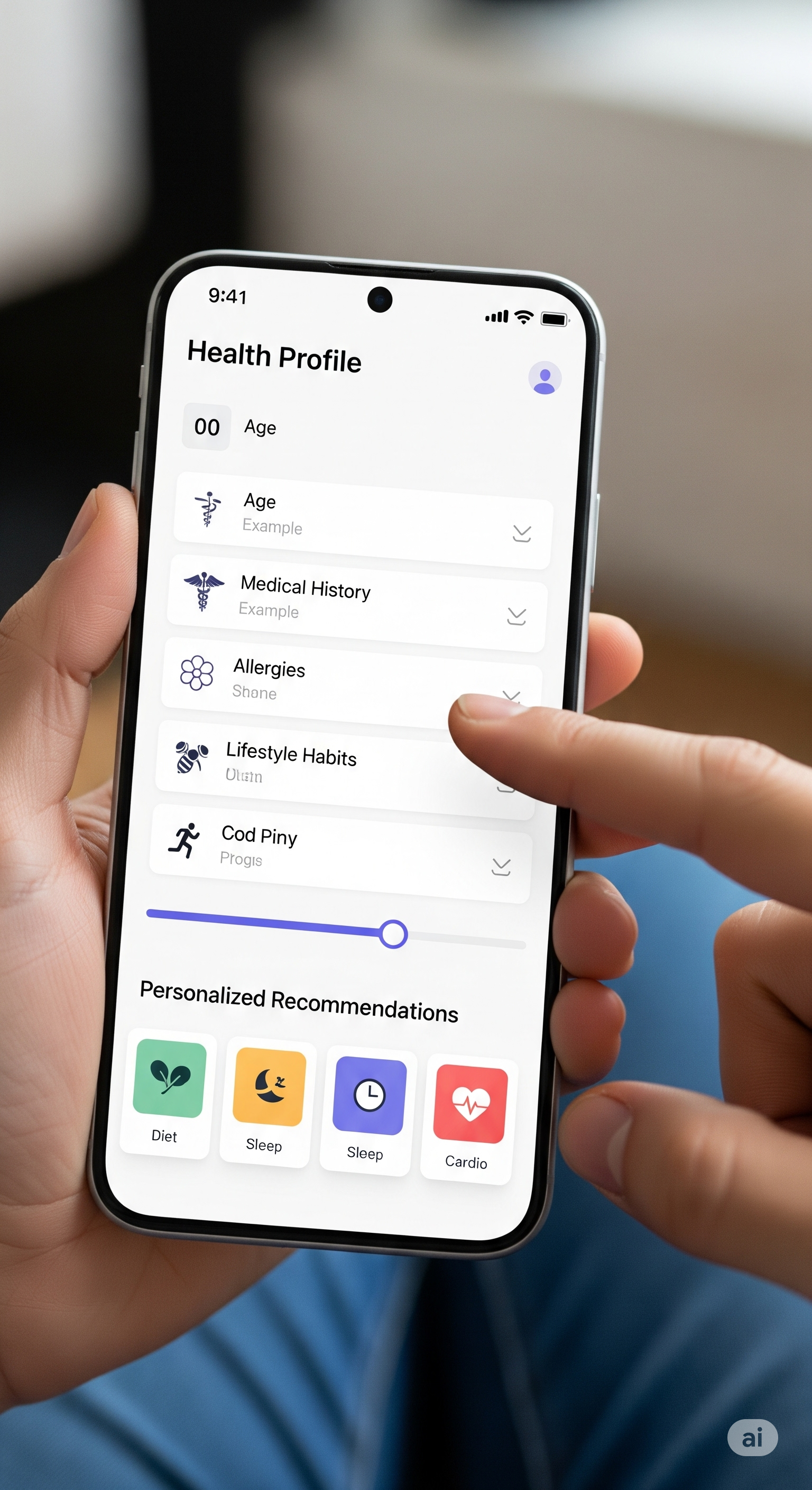 AskDoc+ Health Profile Screen